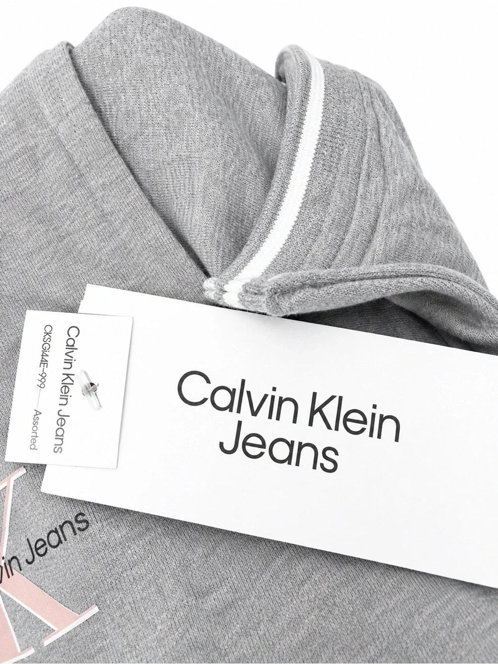 Calvin Klein Jeans Gray Polo with Pink CK Logo